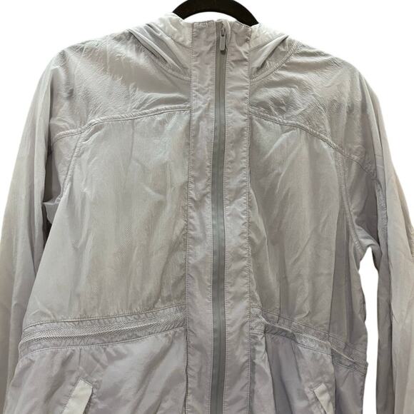 Lululemon Hooded Lightweight Jacket Purple Size 6 Long Length Zip Front - Picture 2 of 9